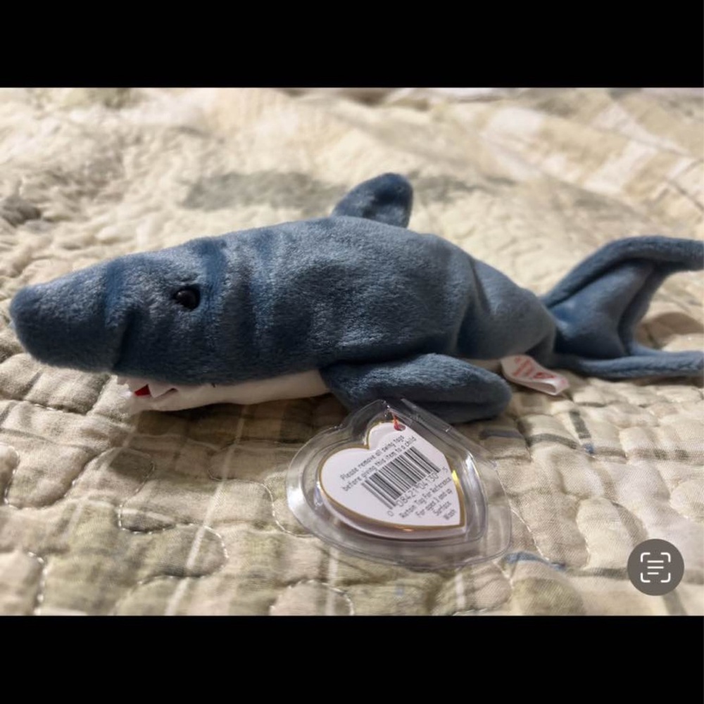 Ty Blue and White Shark Plush